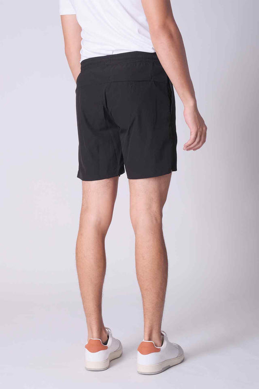 SPE0156 - Water Resistant Lightweight Stretch Everyday Drawstring Active Shorts 6" - Black