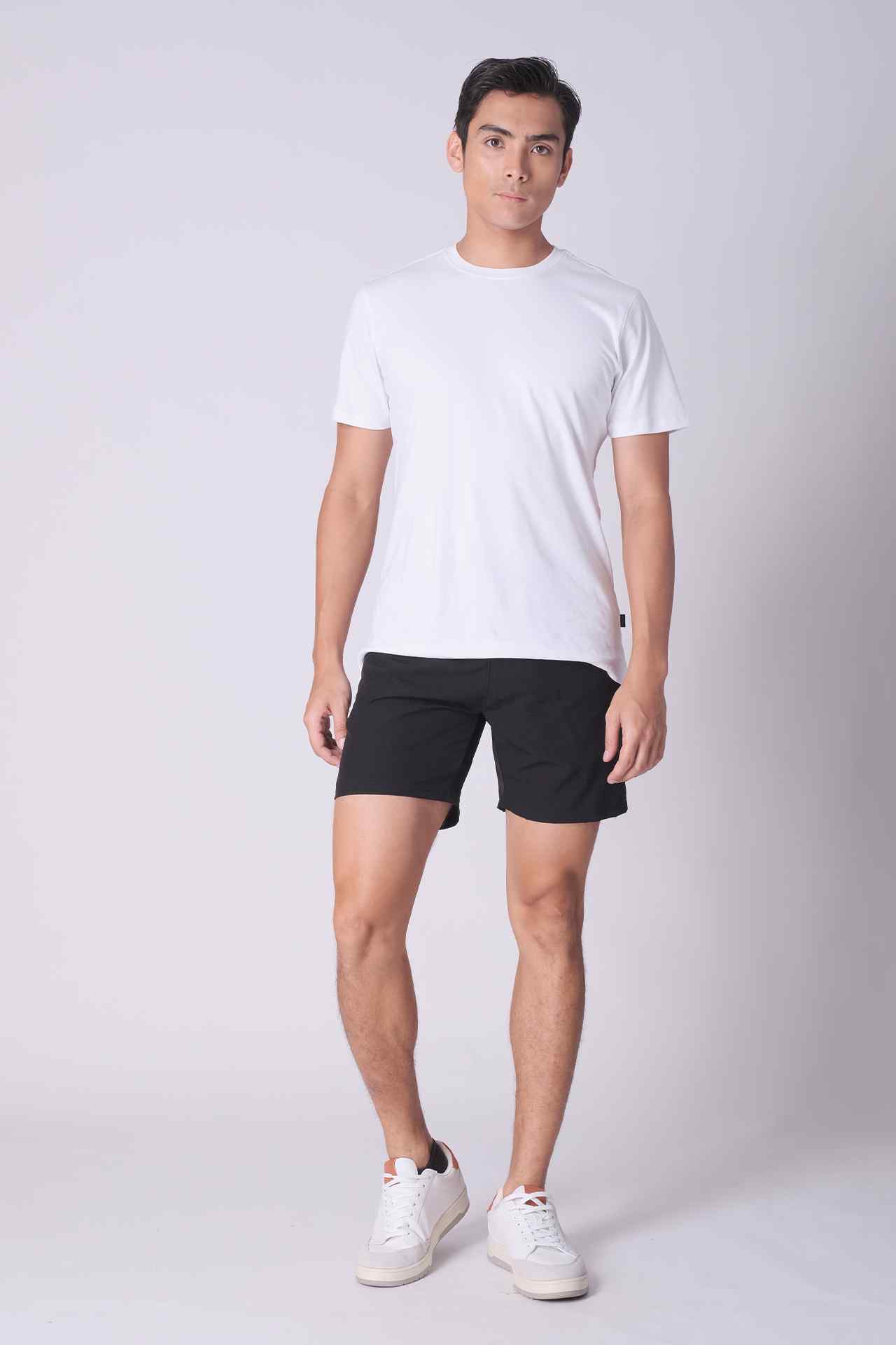 SPE0156 - Water Resistant Lightweight Stretch Everyday Drawstring Active Shorts 6" - Black