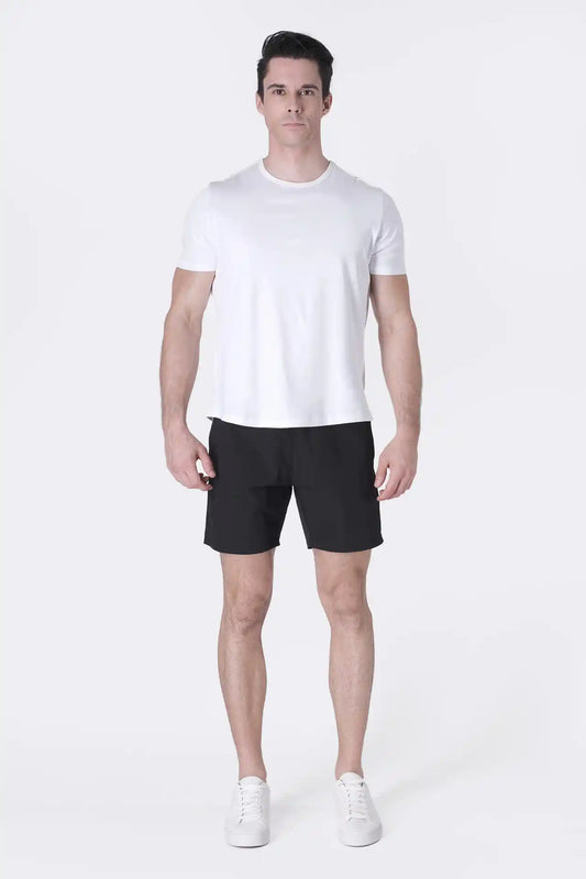 SPE0156 - Water Resistant RipStop Swim Shorts 6" - Black