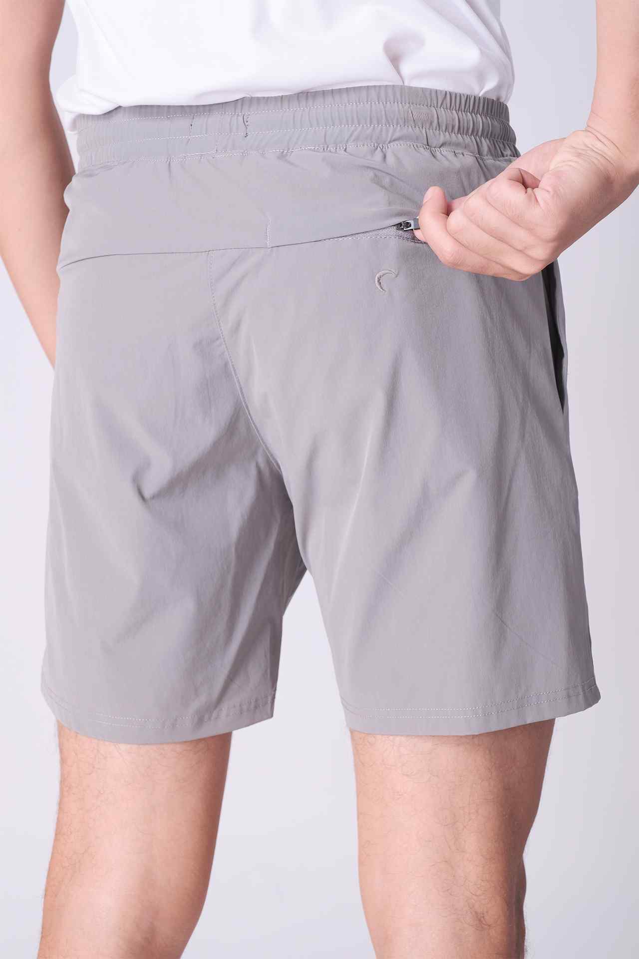 SPE0156 - Water Resistant Lightweight Stretch Everyday Drawstring Performance Shorts 6" - Grey