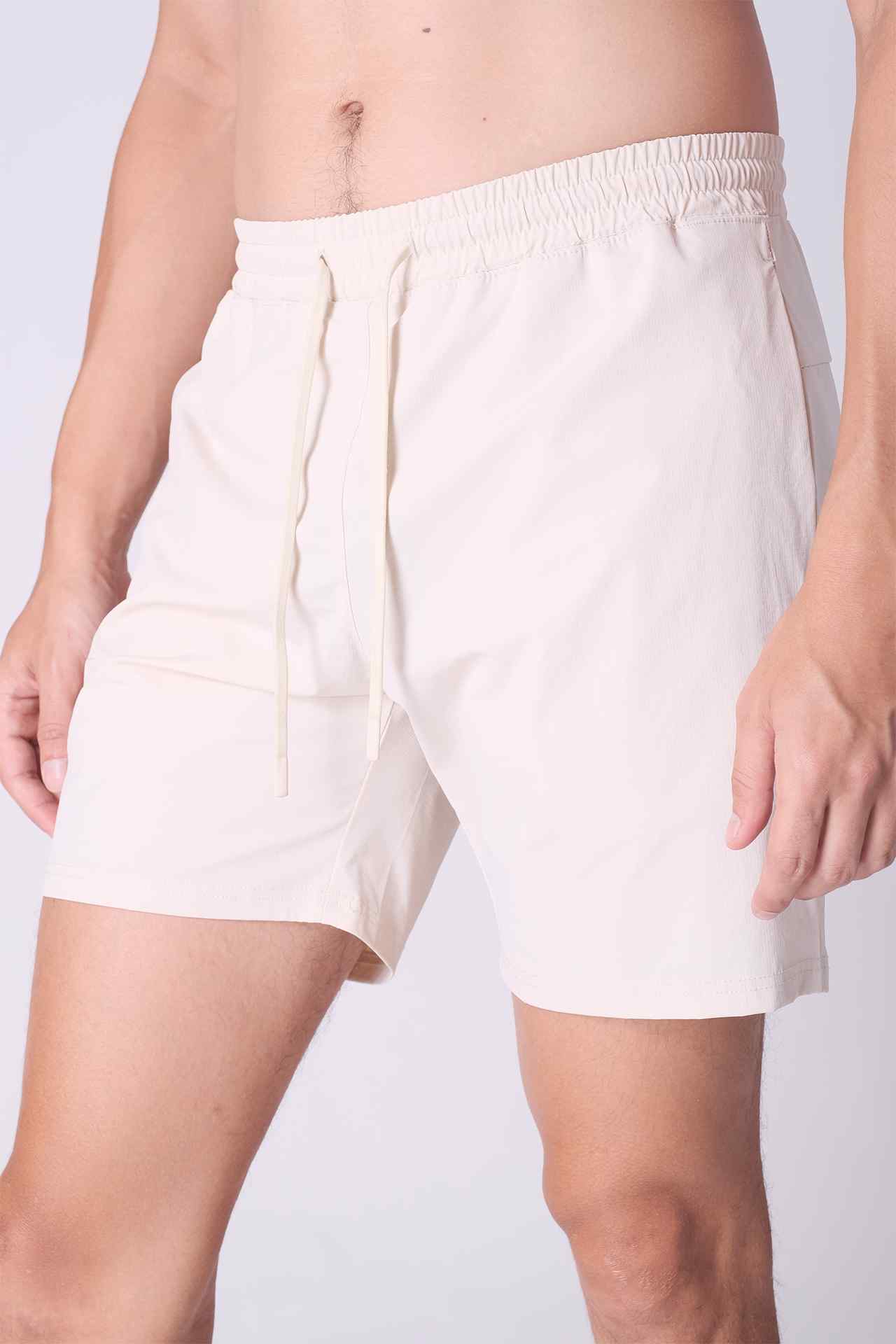 SPE0156 - Water Resistant RipStop Swim Shorts 6" - Natural