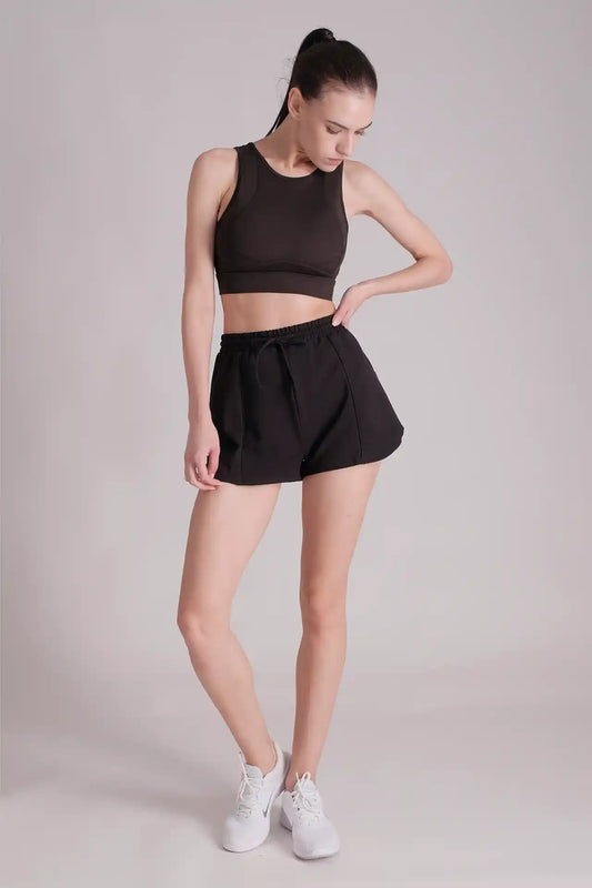 SPWE0182 - Women's Relaxing Fitness Sweat Shorts 2.0" - Black