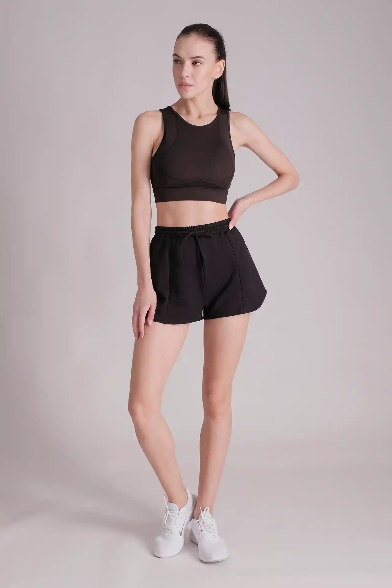 SPWE0182 - Women's Relaxing Fitness Sweat Shorts 2.0" - Black