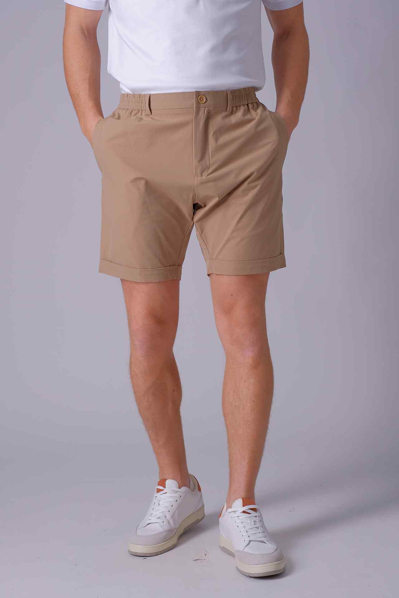 SPE0191 - Essential Water Resistant Rolled Hem Short 8" - Khaki