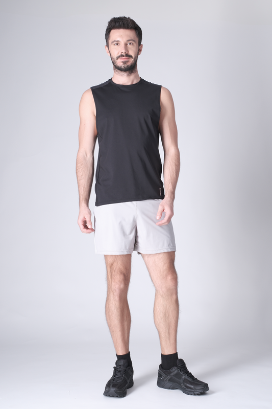 SPE0198 - Lightweight Stretch Nylon Linerless Workout Shorts 5" - Light Grey