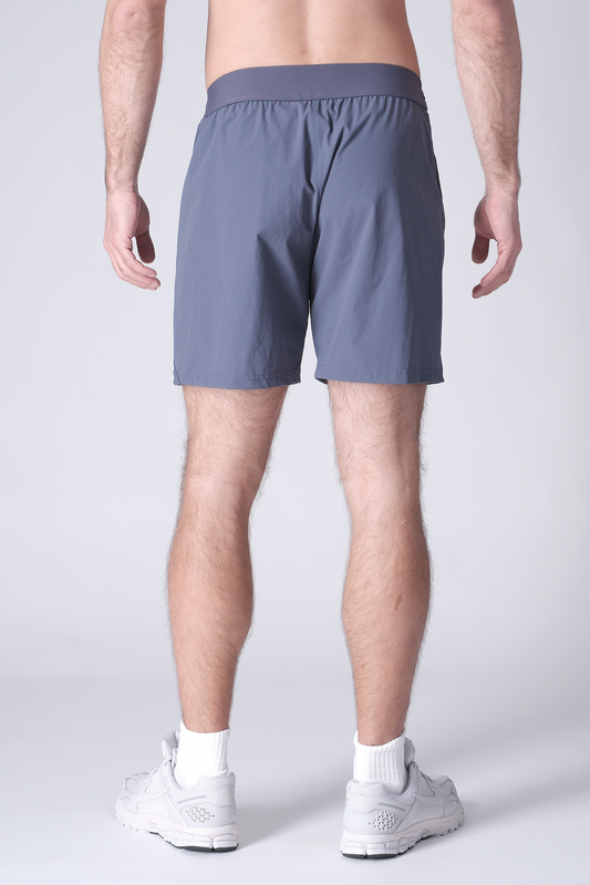 SPE0199 - Lightweight Stretch Nylon Linerless Workout Shorts 7" - Ash Blue