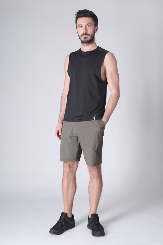 SPE0200 - Lightweight Stretch Nylon Linerless Workout Shorts 9" - Army