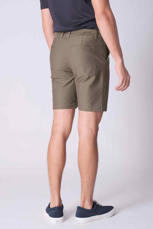 SPE0202 - Essential Stretch Cotton Twill Chino Short 7" - Army