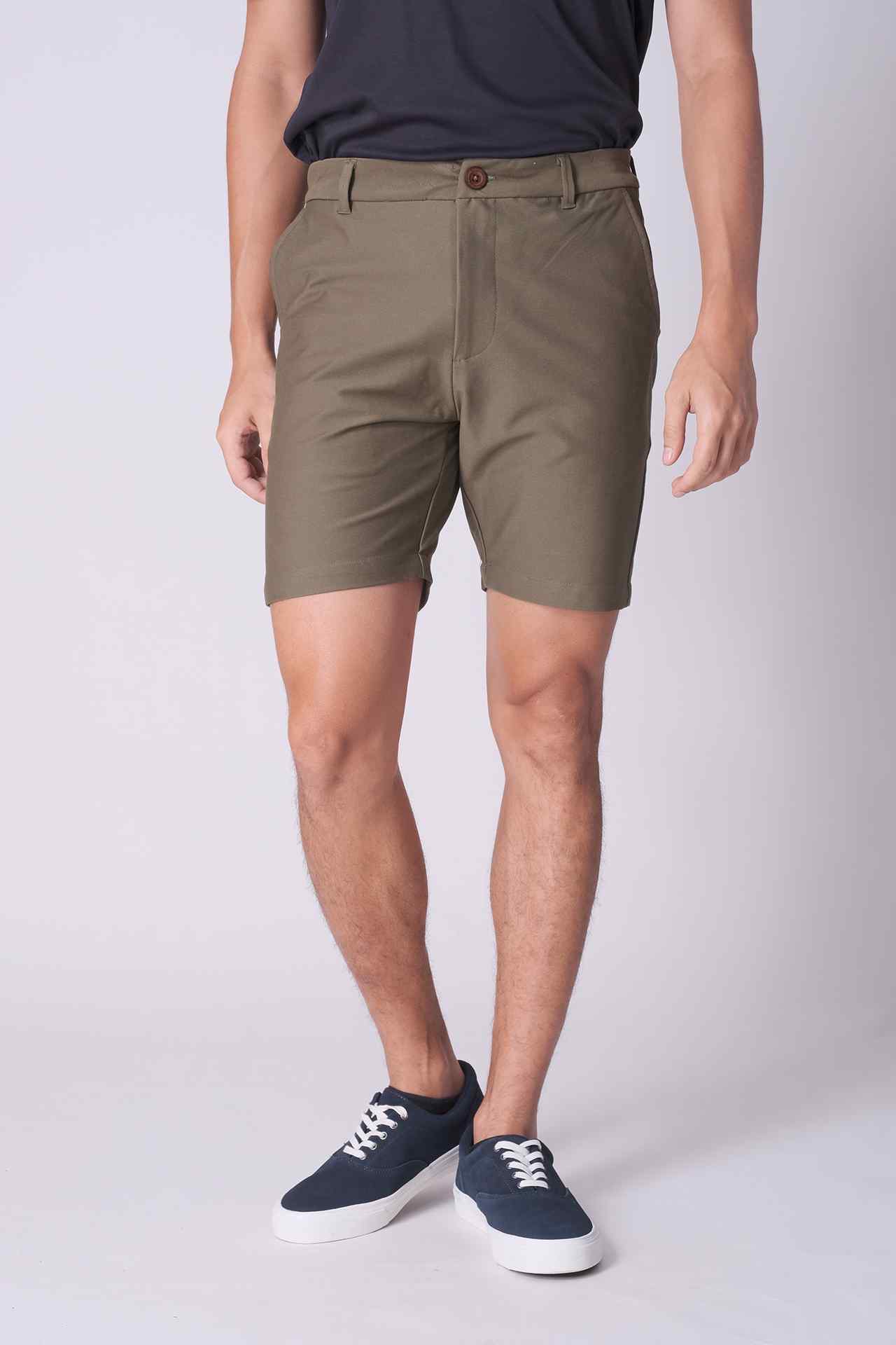 SPE0202 - Essential Stretch Cotton Twill Chino Short 7" - Army