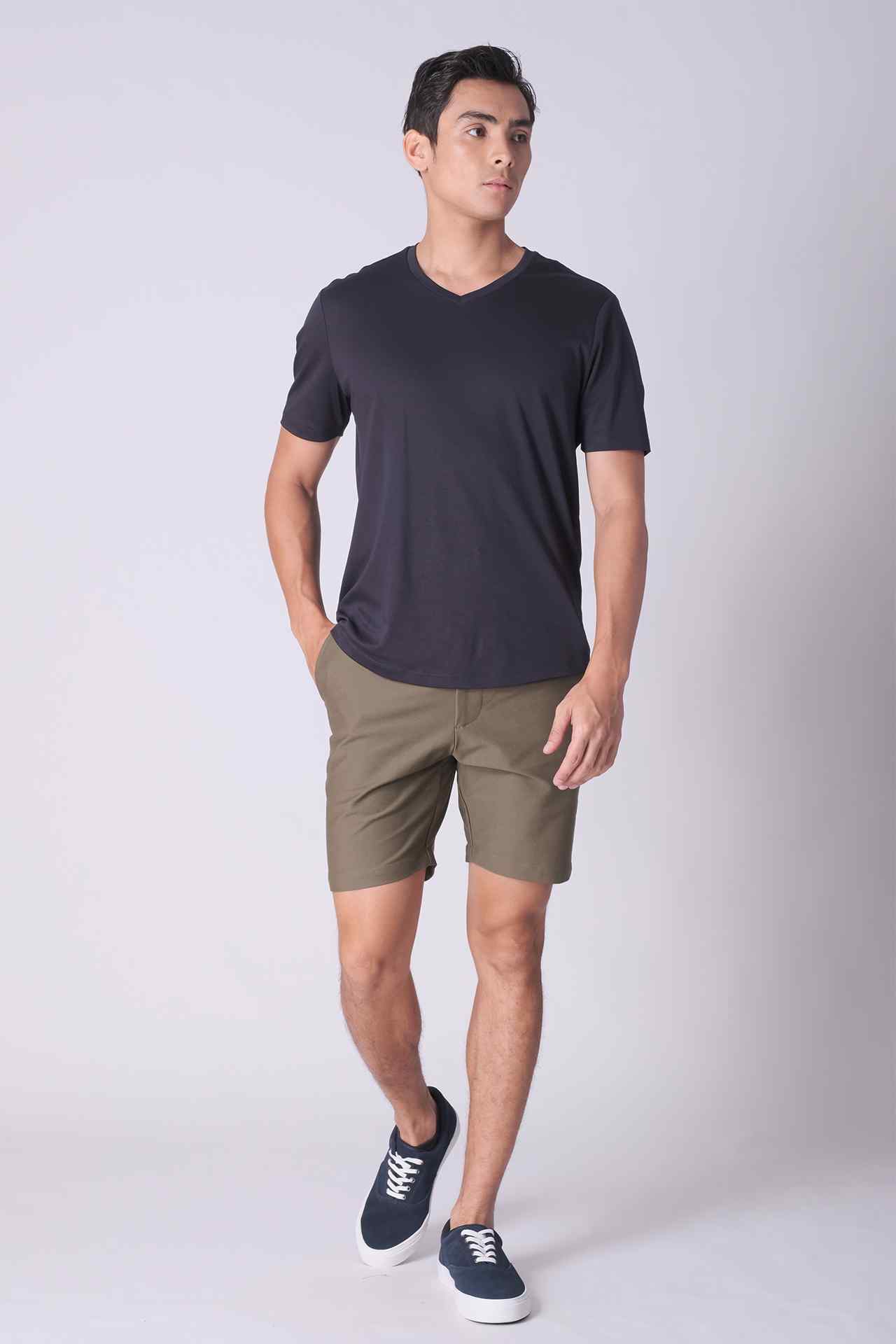 SPE0202 - Essential Stretch Cotton Twill Chino Short 7" - Army