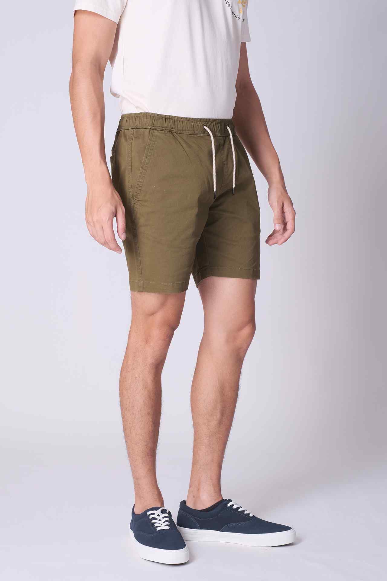 SPE0203 - Essential Stretch Cotton Twill Shorts 7" - Army