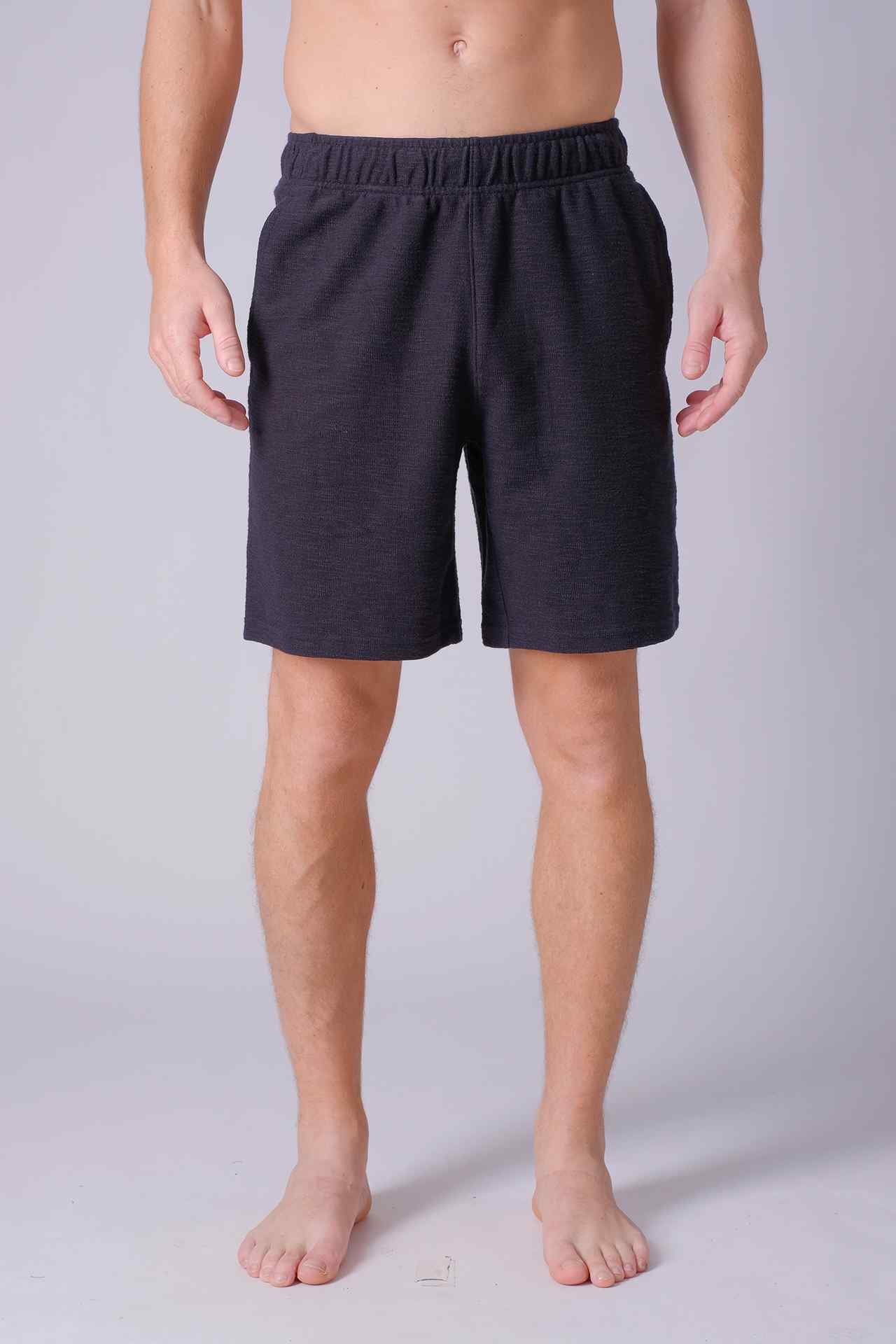 SPE0213 - Midweight Knitted Stretch French Terry Yoga Shorts 8.0" - Black