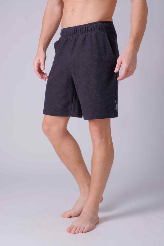 SPE0213 - Midweight Knitted Stretch French Terry Yoga Shorts 8.0" - Black