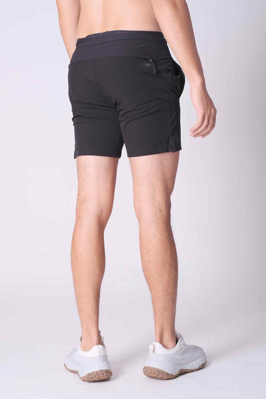 SPE0219 - Water Repellent Tight Fit Stretch Workout Shorts 5.5" - Black