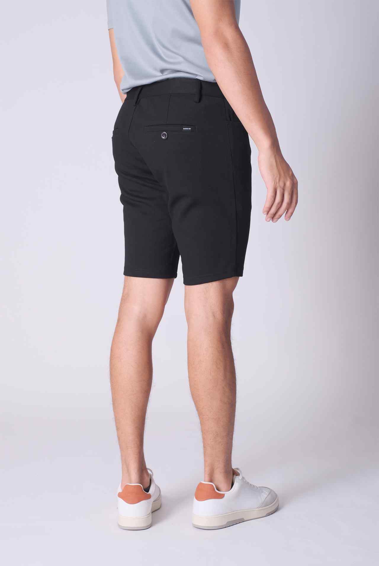 SPE0230 - Mid-weight Casual Knit Mid Rise 5-Pocket Interlock Shorts 9.5" - Black