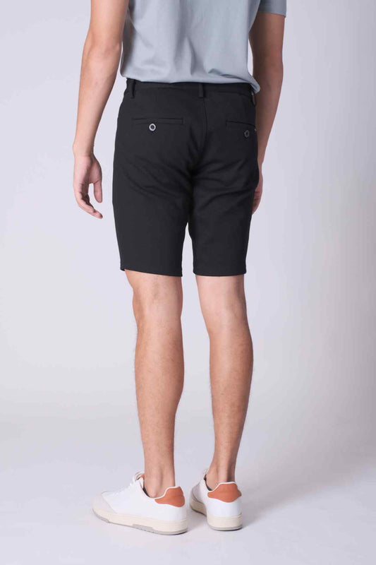 SPE0230 - Mid-weight Casual Knit Mid Rise 5-Pocket Interlock Shorts 9.5" - Black