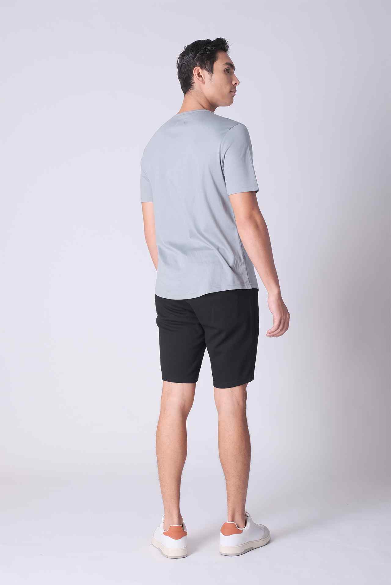 SPE0230 - Mid-weight Casual Knit Mid Rise 5-Pocket Interlock Shorts 9.5" - Black