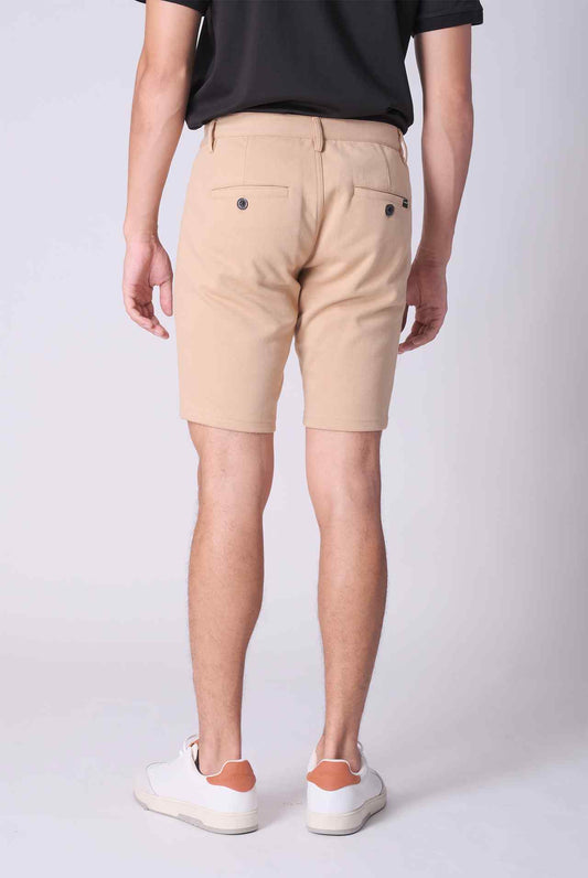 SPE0230 - Mid-weight Casual Knit Mid Rise 5-Pocket Interlock Shorts 9.5" - Khaki
