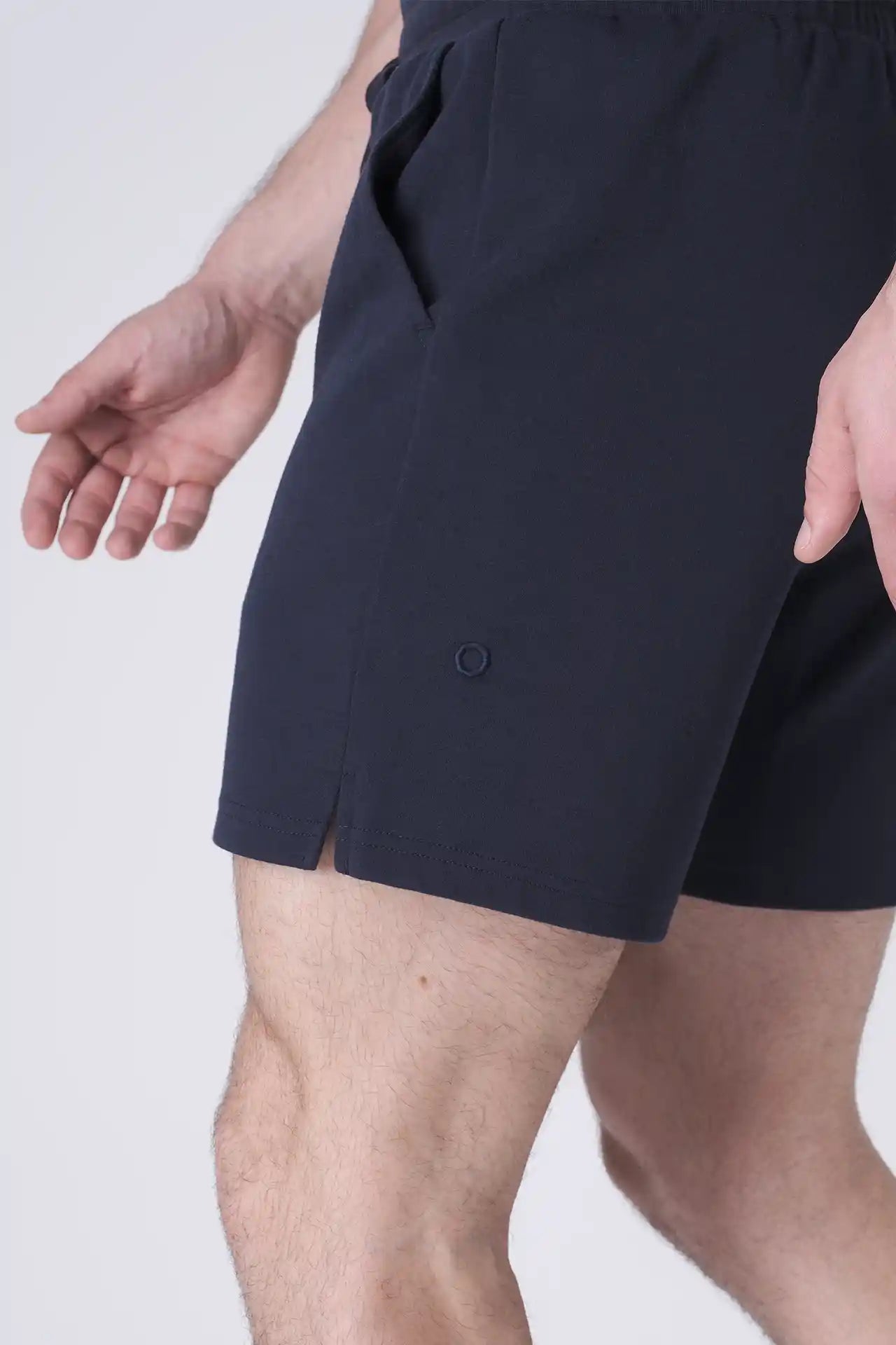 SPE0239 - Ultra Soft Mid-weight Stretch Interlock Back Zip Pocket Short 7" - Navy