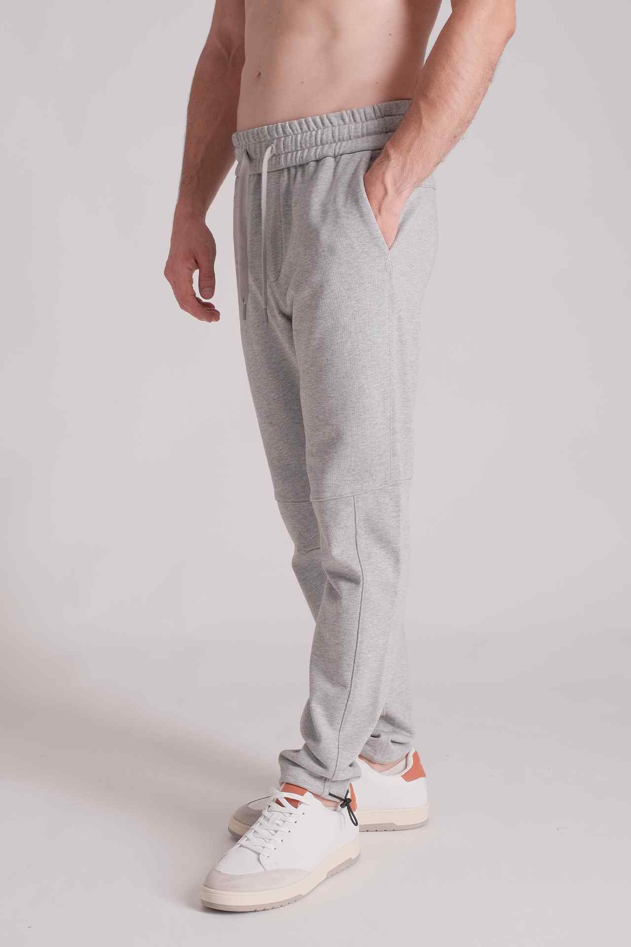 SPH0177 - Finest Cotton French Terry Cinchable Cuff Sweatpants 30” - Heather Grey