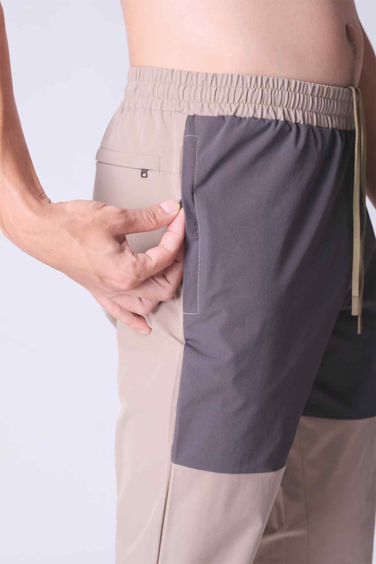 SPH0227 - Water Resistant Flex Ripstop Workout Pants 30" - Khaki/Grey