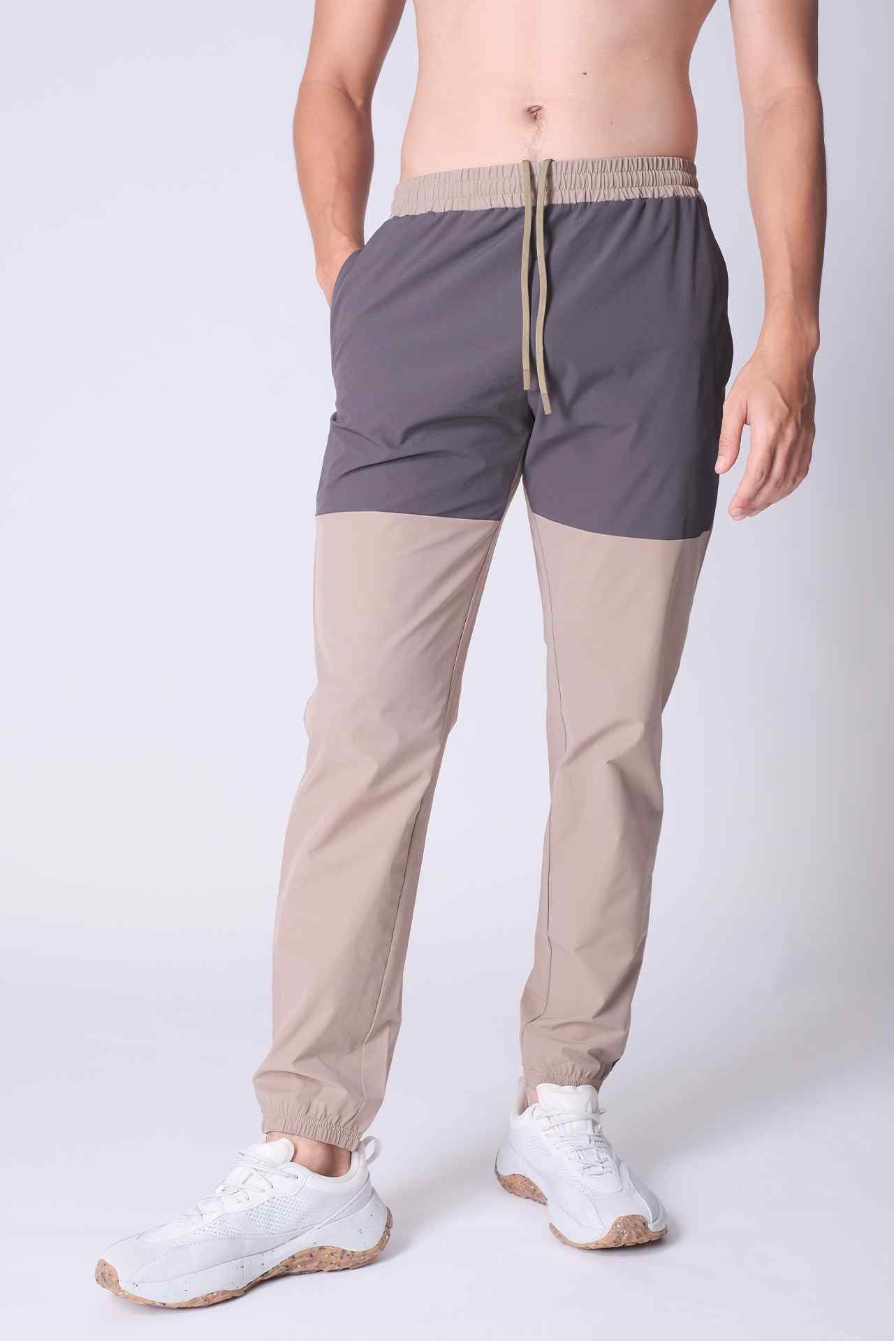 SPH0227 - Water Resistant Flex Ripstop Workout Pants 30" - Khaki/Grey