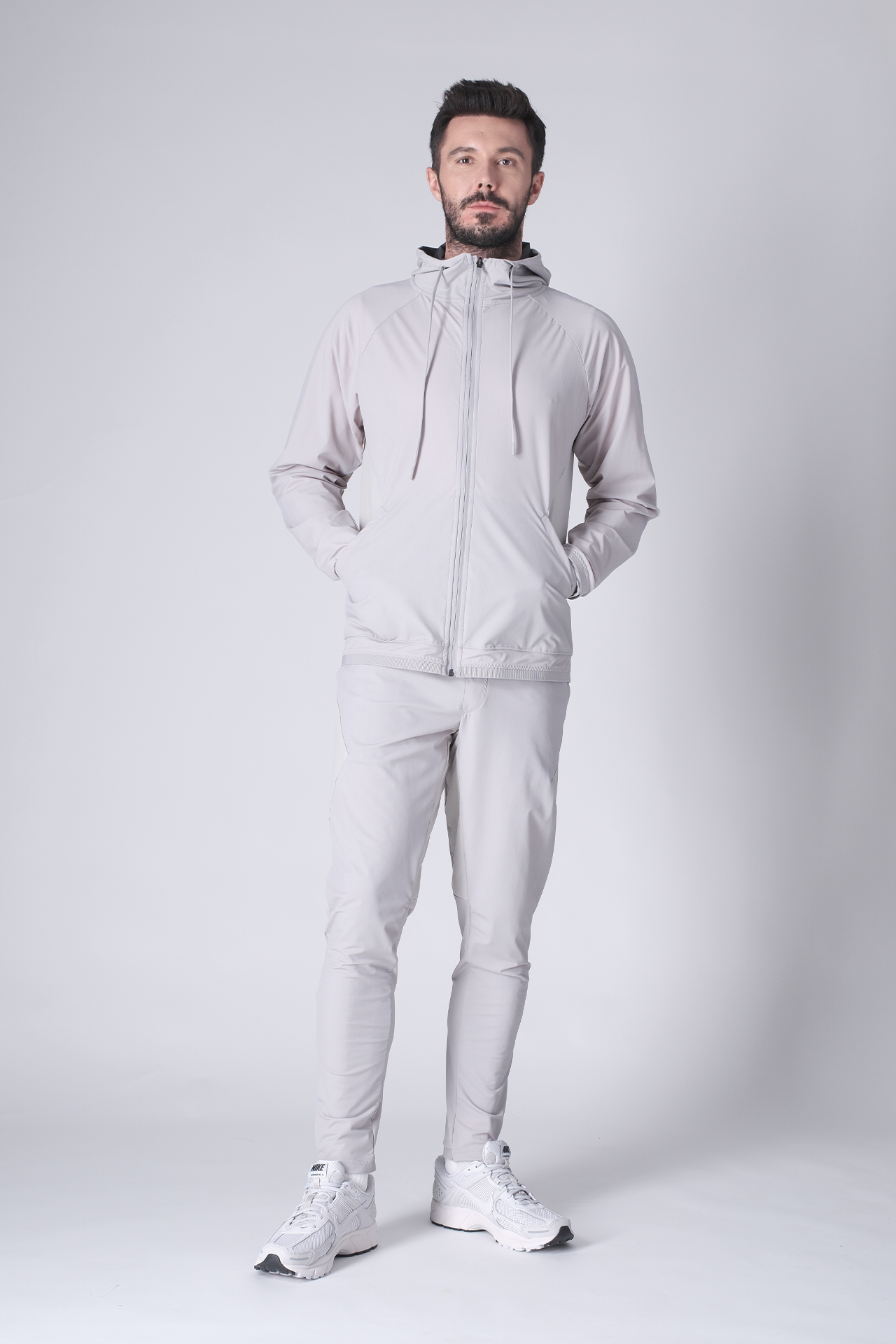 SPH0242 - Lightweight Stretch Nylon Workout Joggers 30" - Light Grey
