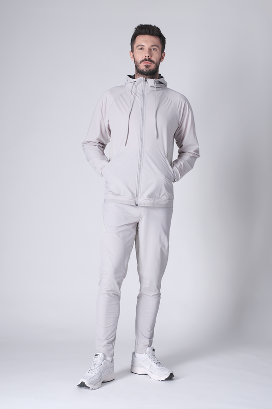 SPH0242 - Lightweight Stretch Nylon Workout Joggers 30" - Light Grey