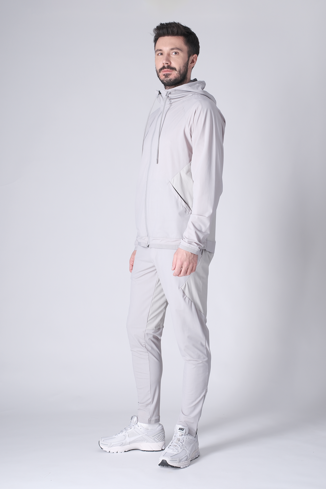 SPH0242 - Lightweight Stretch Nylon Workout Joggers 30" - Light Grey