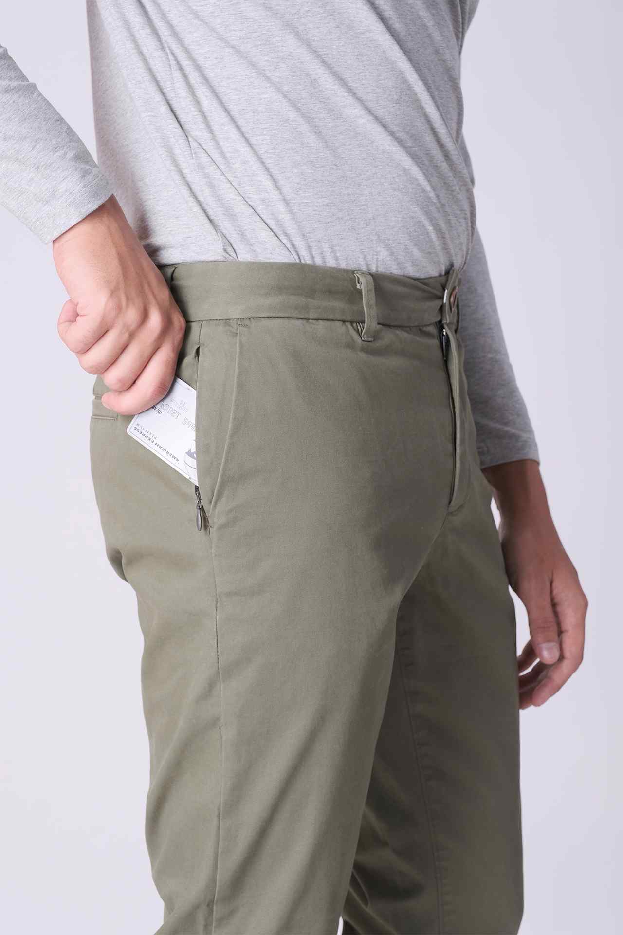 SPH0245 - Stretch Cotton Twill Workwear Chino Pant 30" - Army