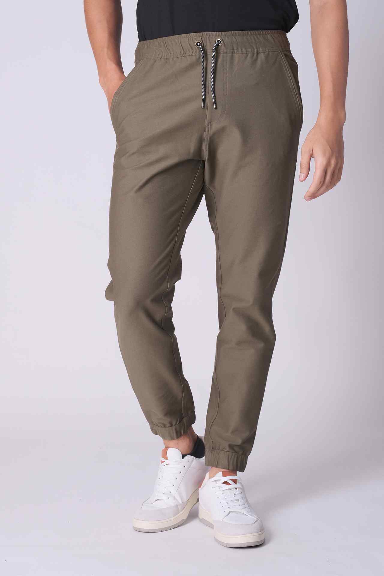 SPH0246 - 4-Way Wonder Stretch Twill Easy Drawcord Travel Jogger 29” - Khaki