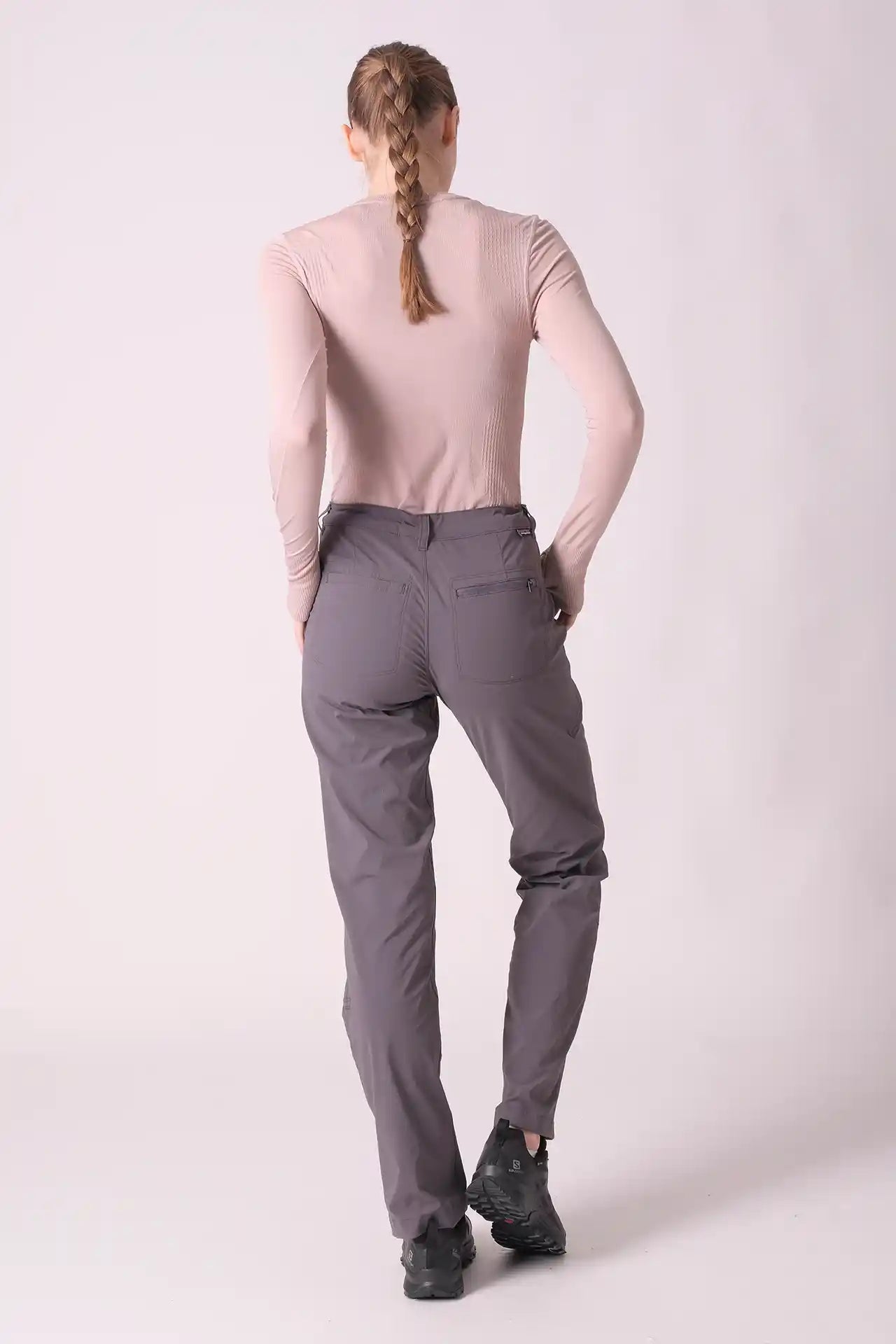SPWH0261 - Women's Zip Thigh Pocket Pants 32" - Ash Grey