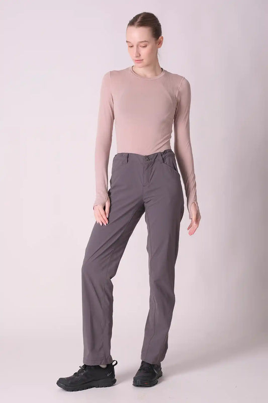 SPWH0261 - Women's Zip Thigh Pocket Pants 32" - Ash Grey