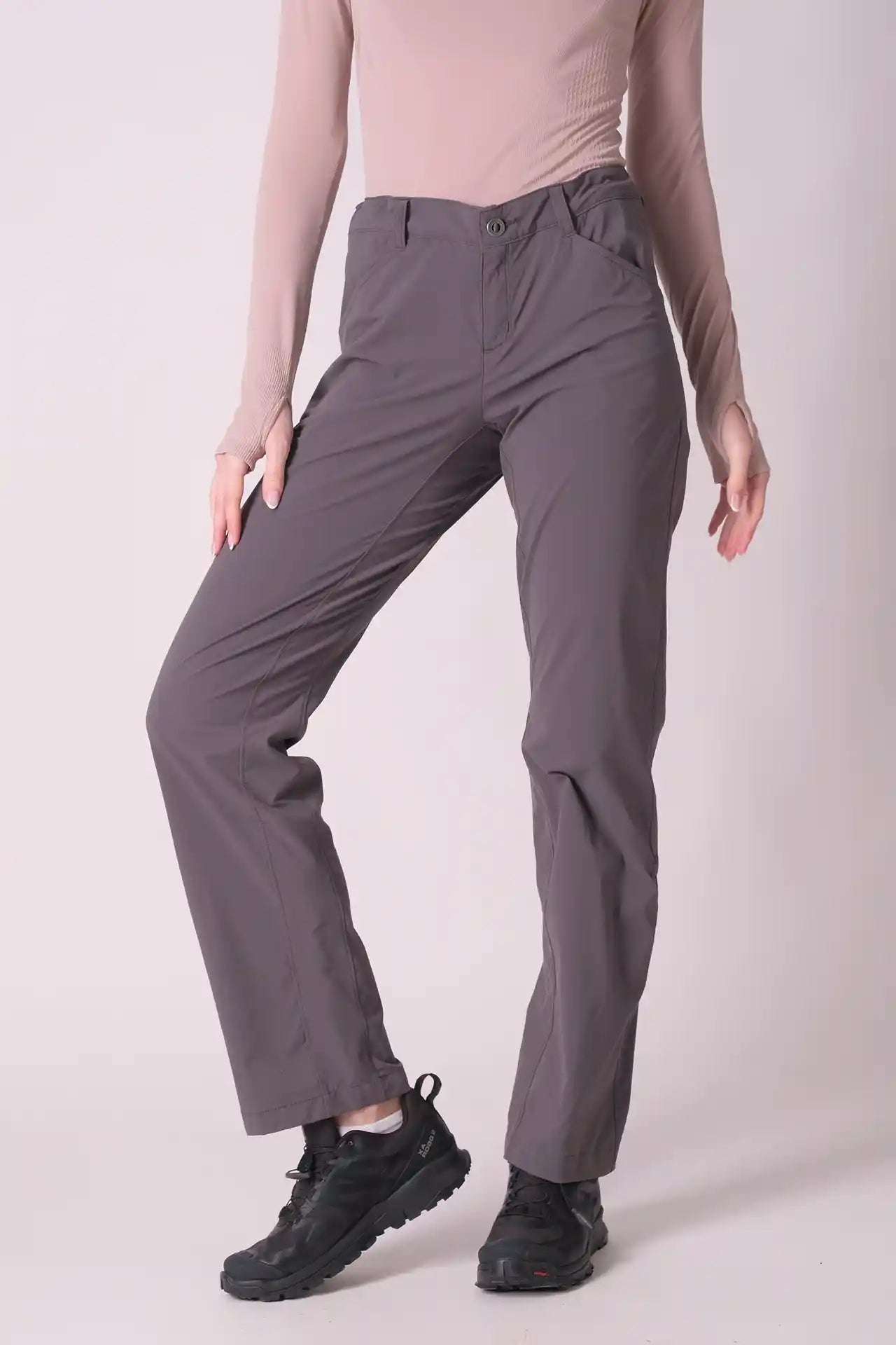 SPWH0261 - Women's Zip Thigh Pocket Pants 32" - Ash Grey
