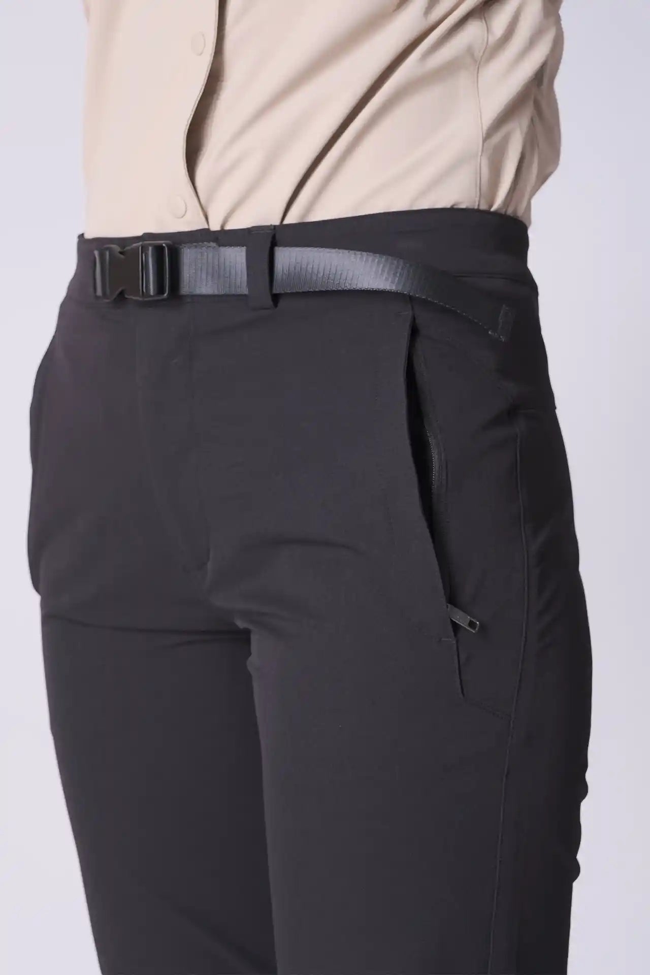 SPWH0277 - Women's Hiking Pants with belt 25"- Black
