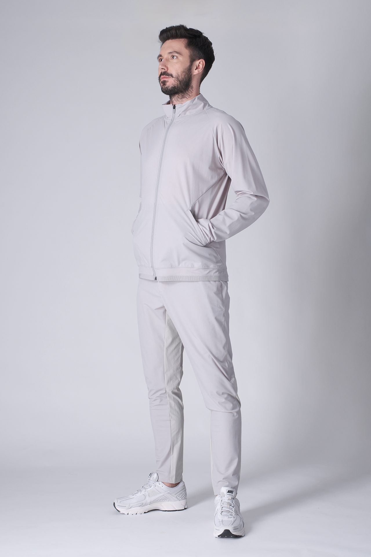 SPH0288 - Lightweight Stretch Nylon Workout Pants 30" - Light Grey