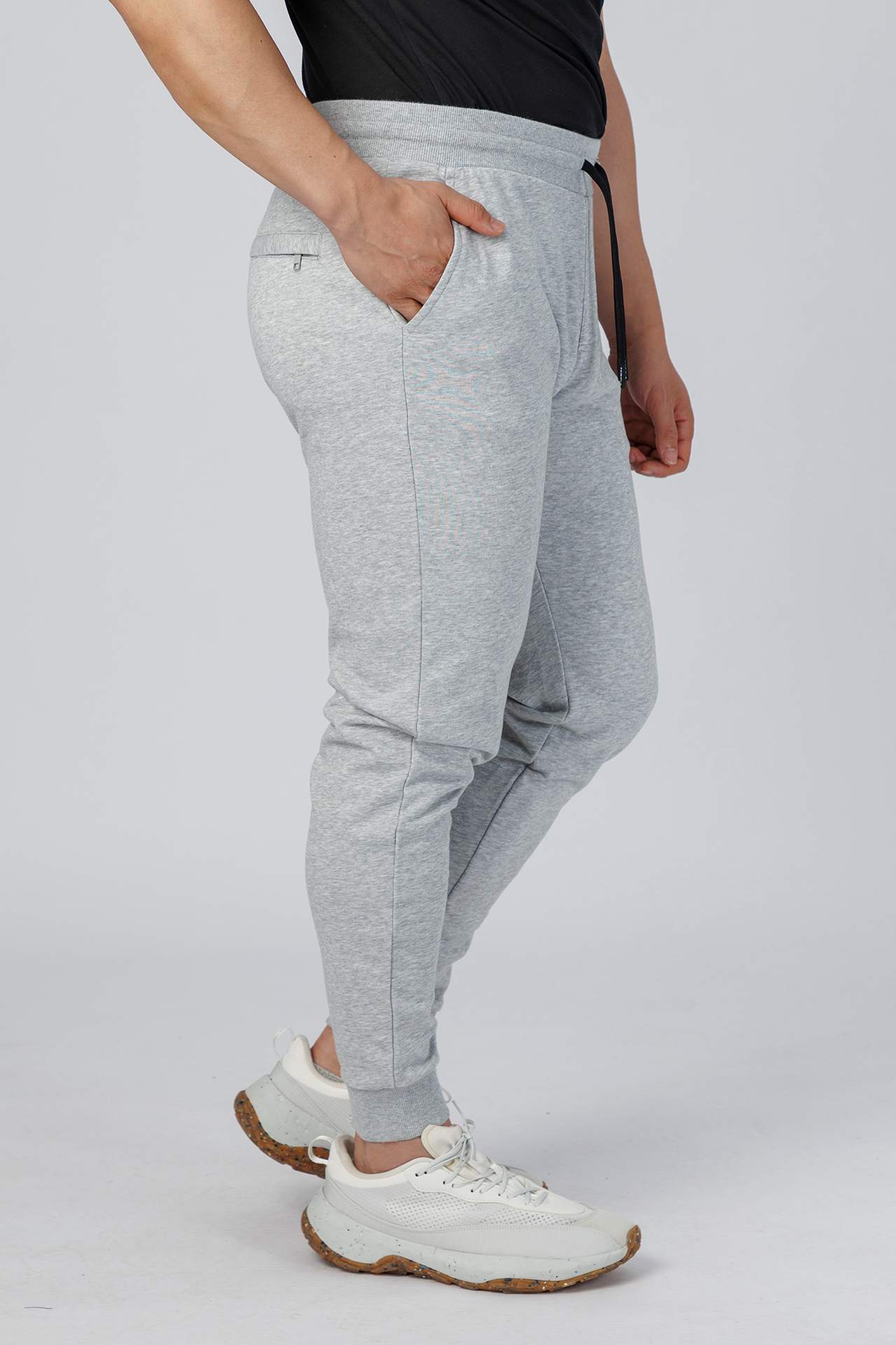 SPH0289 - Ultra Soft Stretch Interlock Back Zip Pocket Joggers 30” - Heather Grey