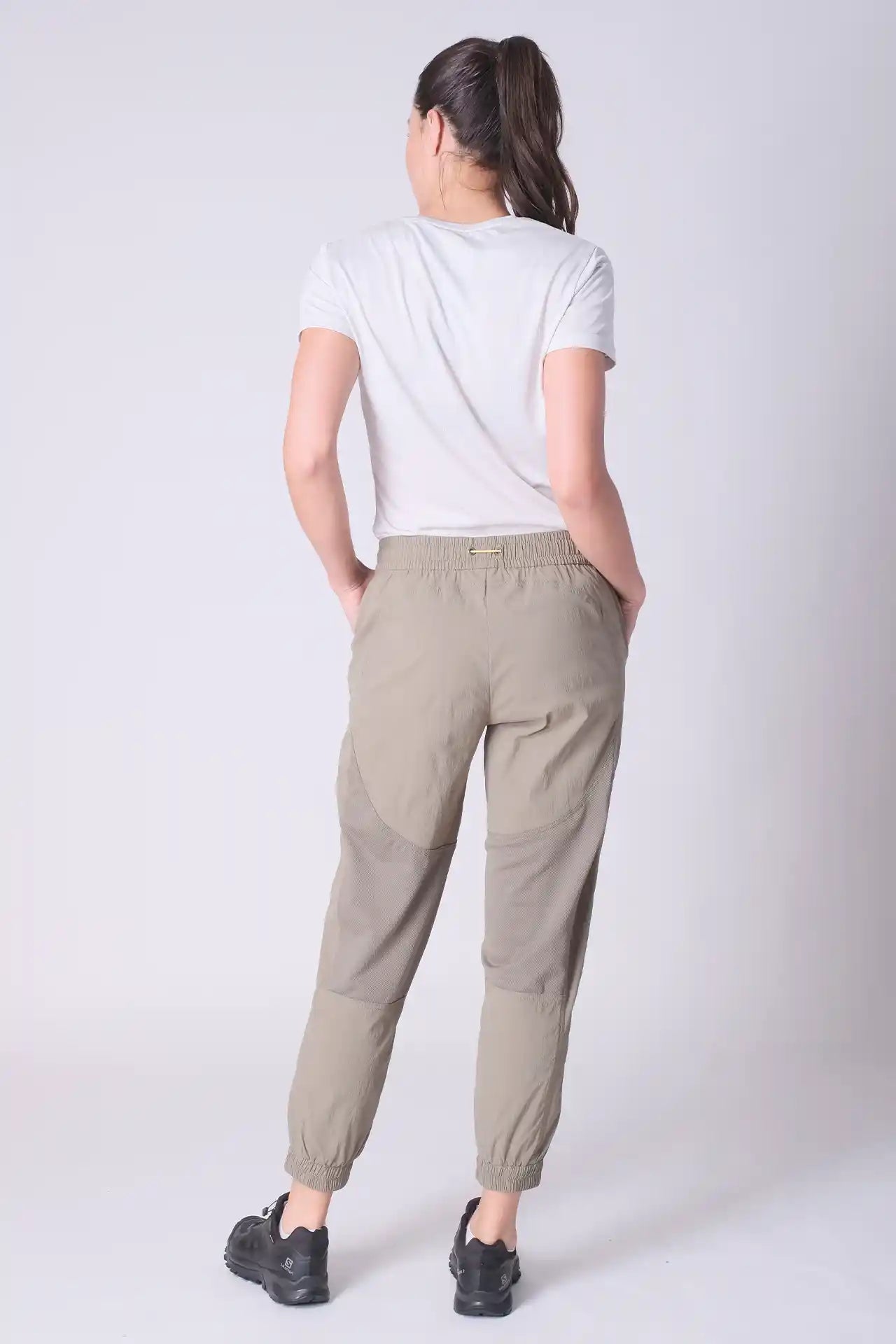 SPWH0293 - Women's Water Resistant Mesh Panels Hiking Pants - Khaki