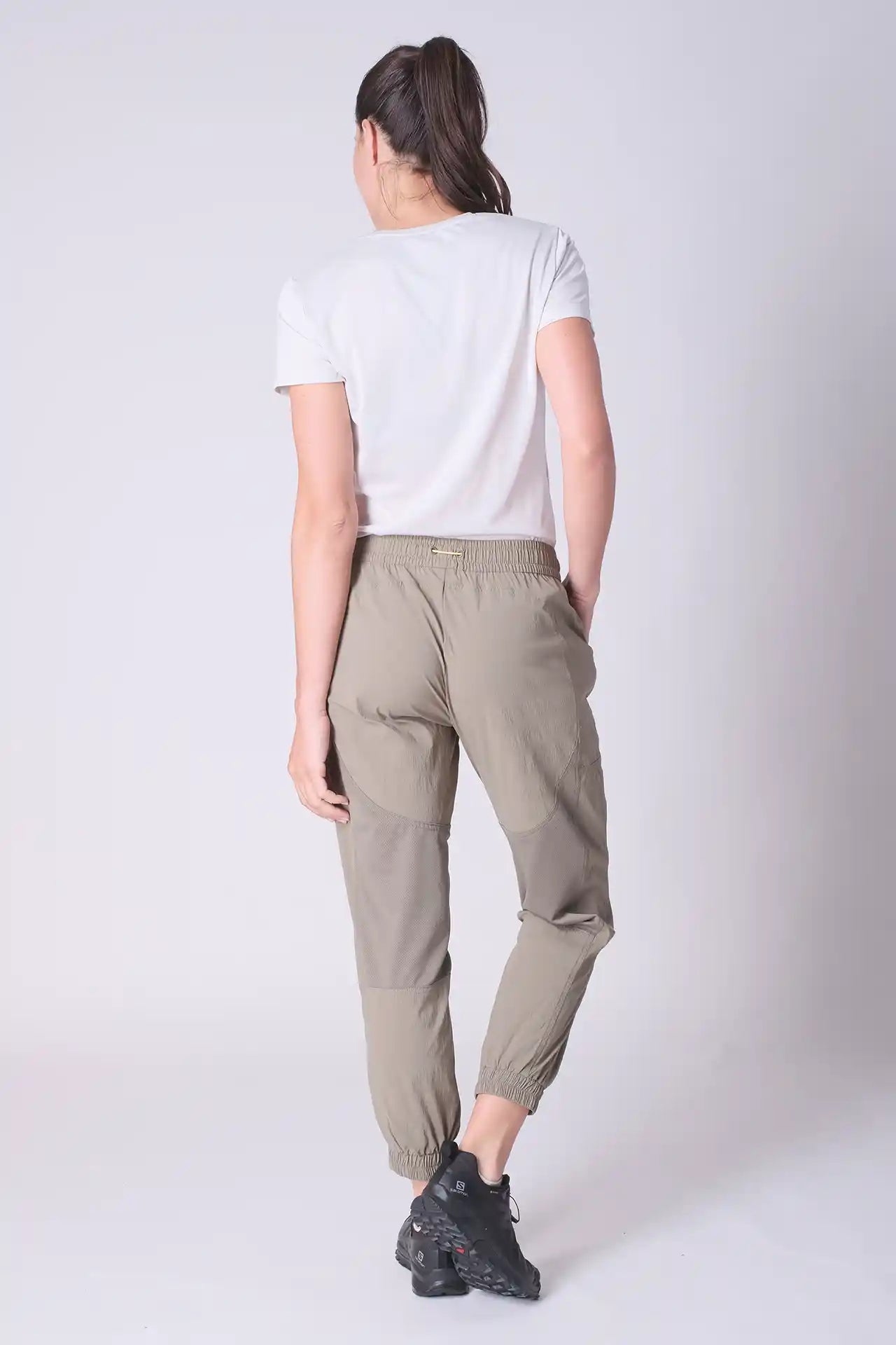 SPWH0293 - Women's Water Resistant Mesh Panels Hiking Pants - Khaki