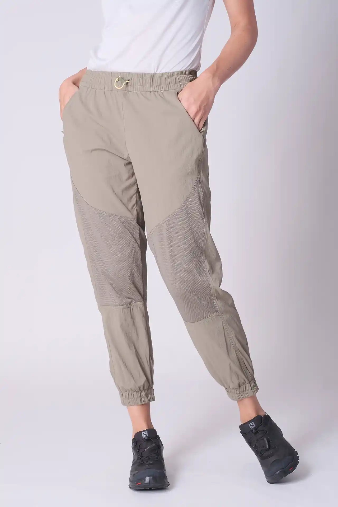SPWH0293 - Women's Water Resistant Mesh Panels Hiking Pants - Khaki