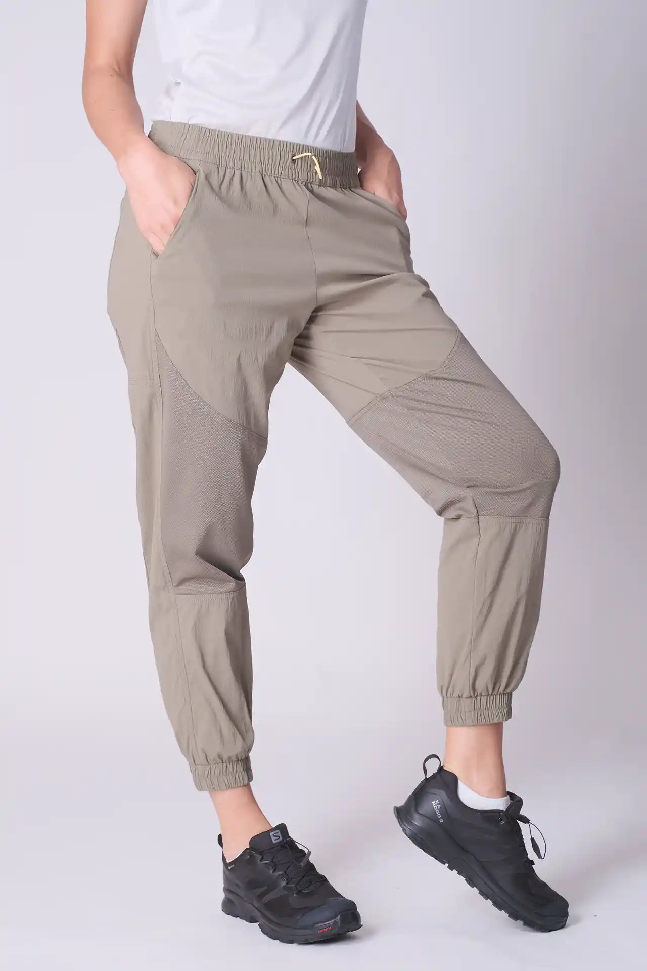 SPWH0293 - Women's Water Resistant Mesh Panels Hiking Pants - Khaki