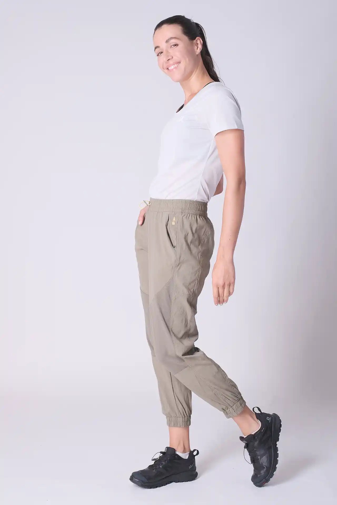 SPWH0293 - Women's Water Resistant Mesh Panels Hiking Pants - Khaki