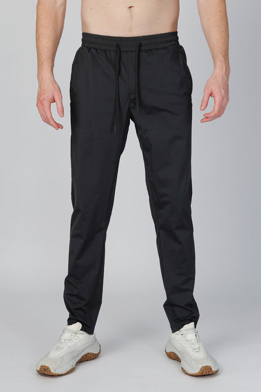 SPH0326 - Lightweight Stretch Nylon Hem Zip Joggers 30" - Black