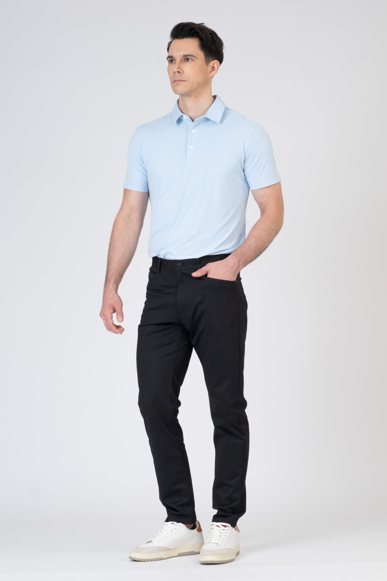 SPH0374 - COOLMAX T400 Elastomultiester Stretch Woven Performance 5-Pocket Pants 30" - Black