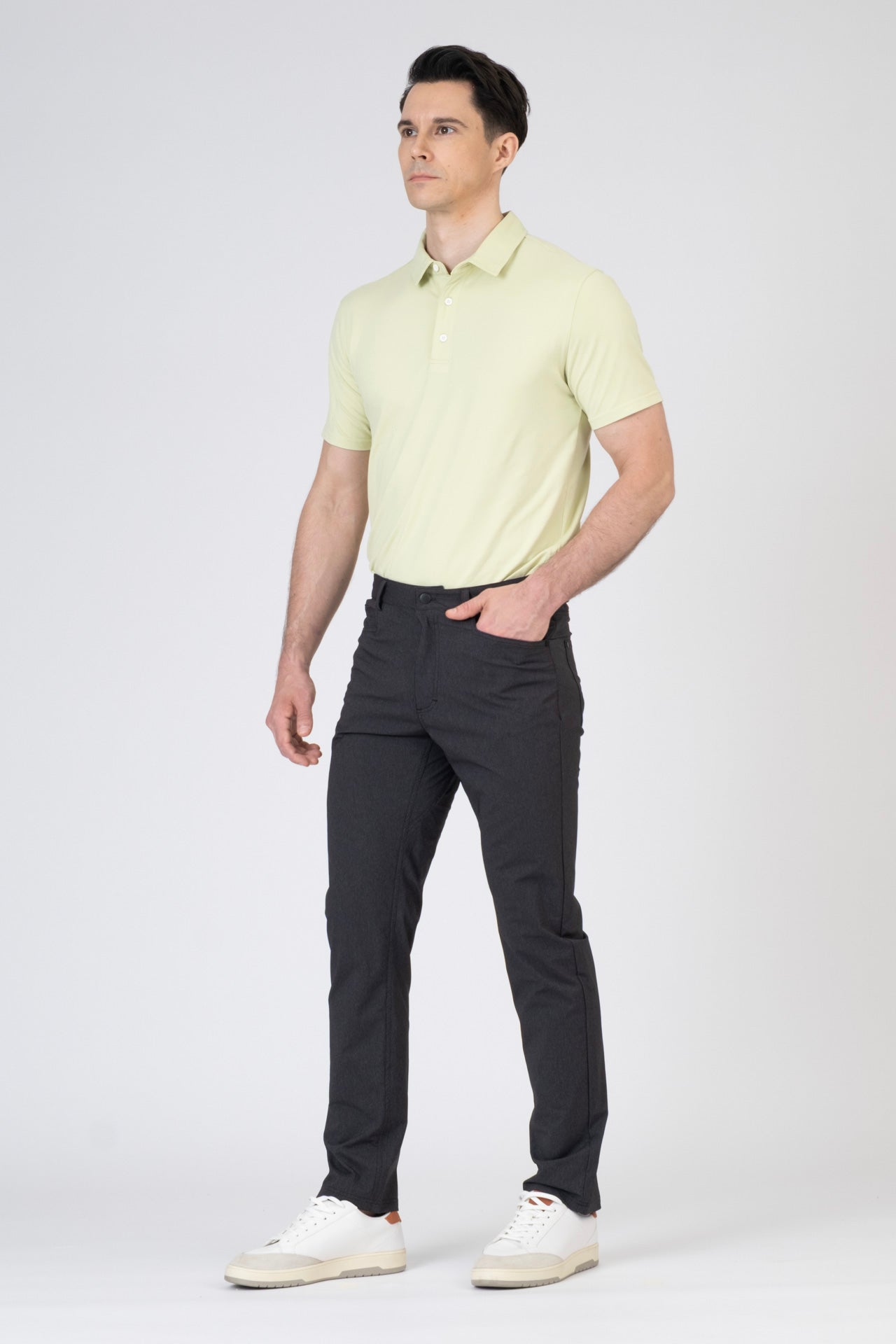 SPH0374C - Heathered Water-Resistant 4-Way Stretch Performance 5-Pocket Pants 30"