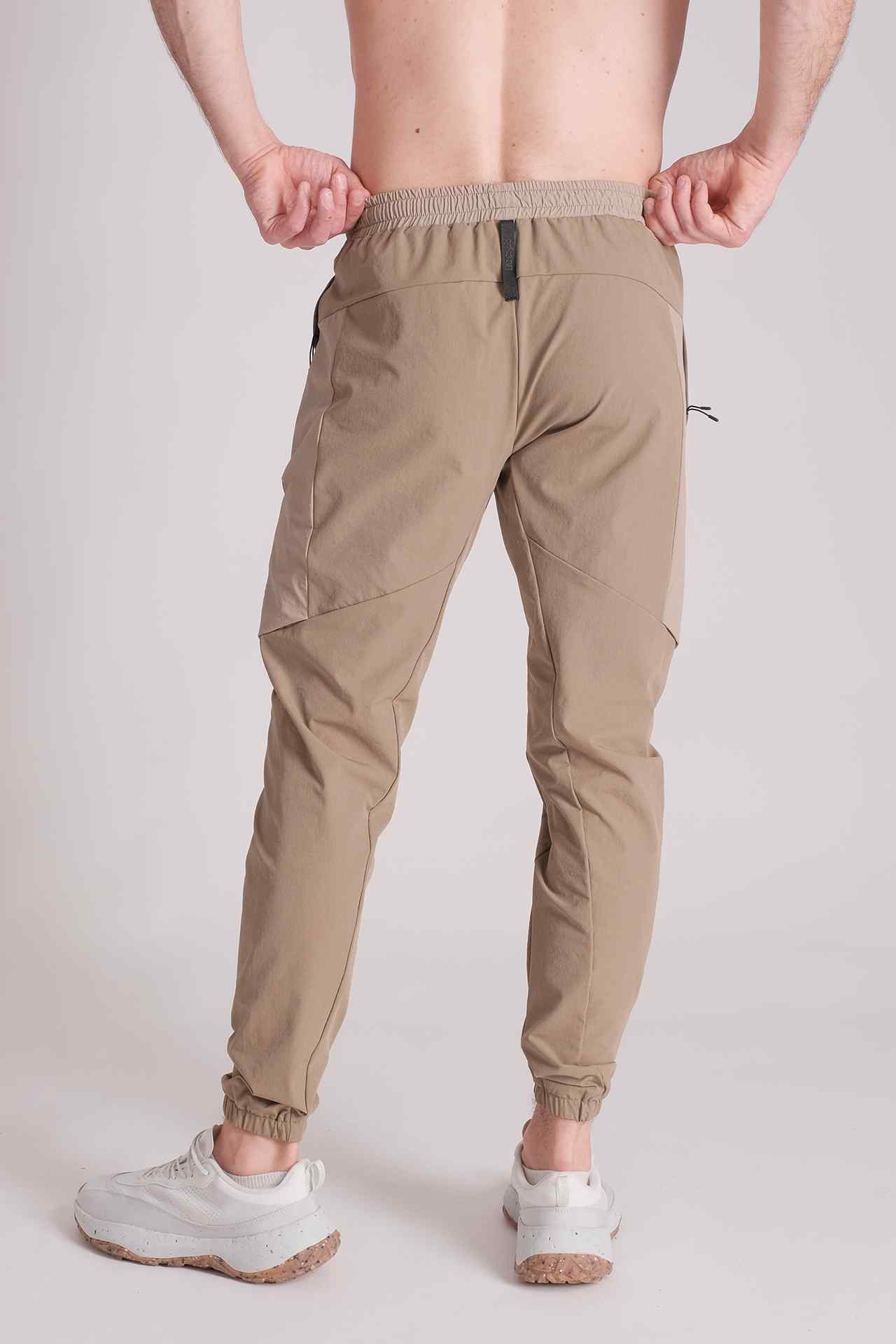SPH22008 - Water Resistant Stretch Side Mash Flex Outdoor Joggers 30" - Beige