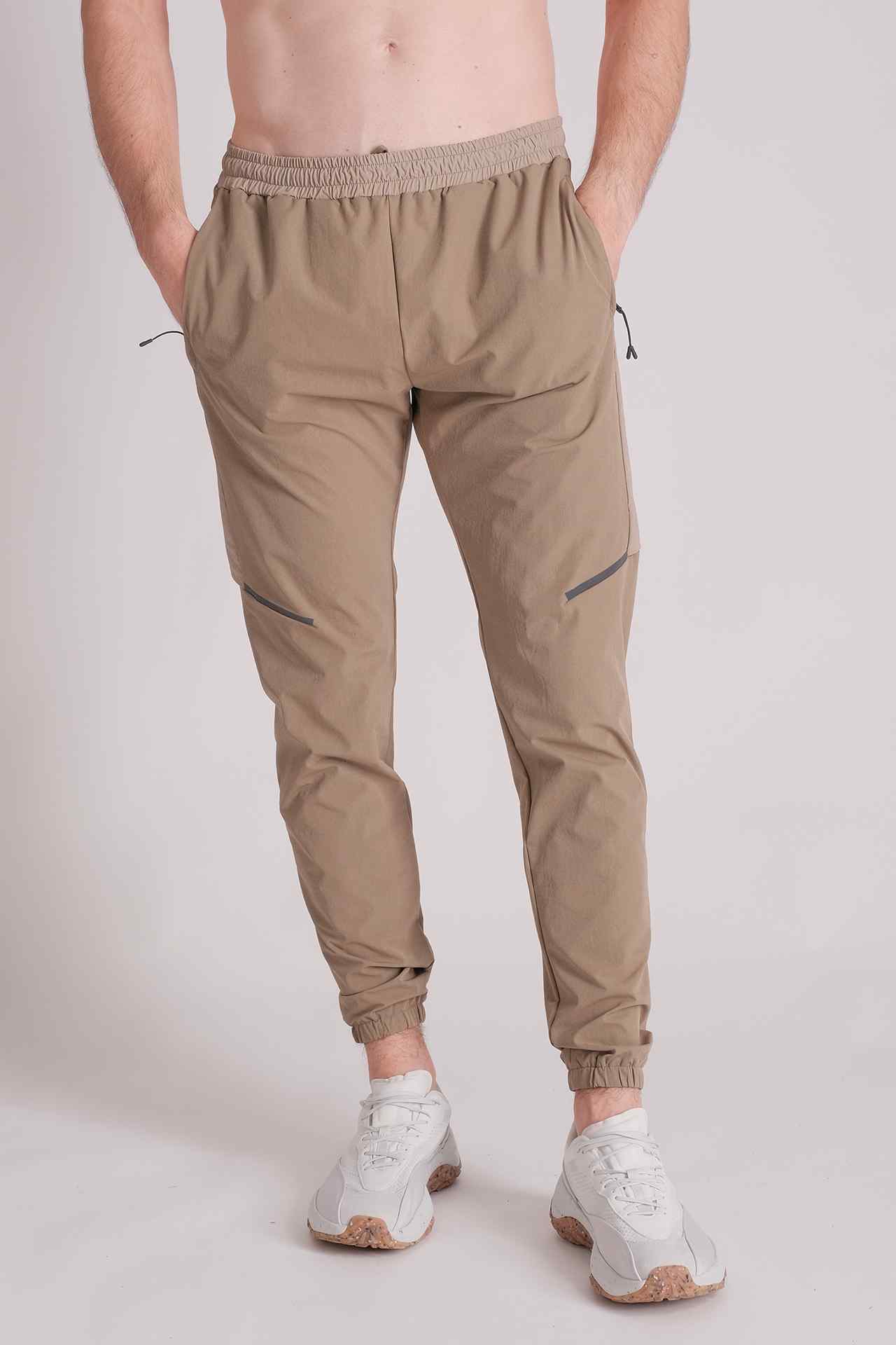 SPH22008 - Water Resistant Stretch Side Mash Flex Outdoor Joggers 30" - Beige