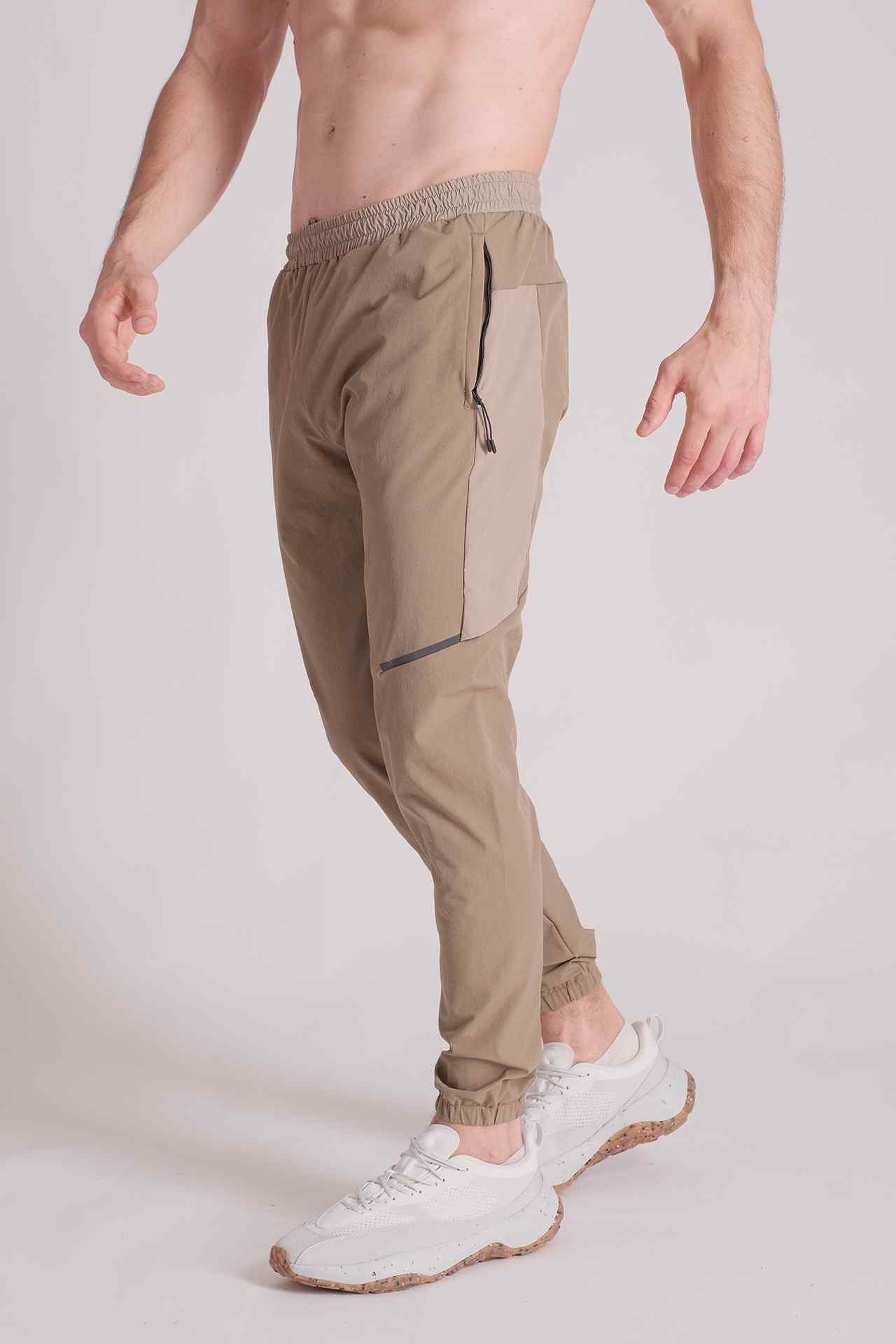 SPH22008 - Water Resistant Stretch Side Mash Flex Outdoor Joggers 30" - Beige