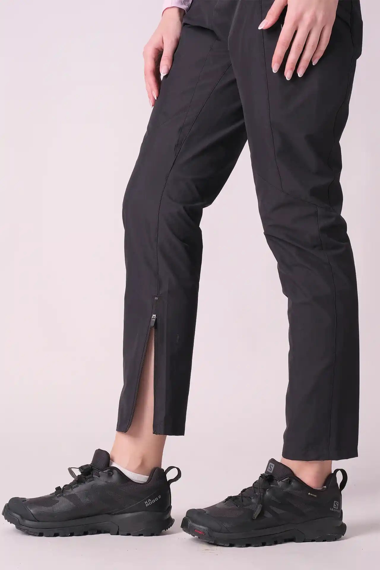 SPWH22014 - Women's Tapered Leg Pants w/ Zipper Calf - Black