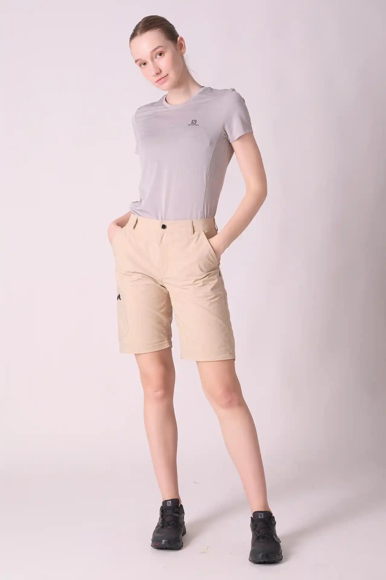 SPWH22015 - Women's Adjustable Length Straight Leg Pants - Khaki